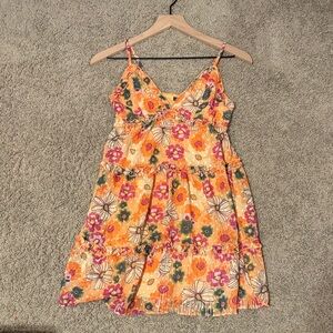 wild fable Orange Floral Tiered Sundress